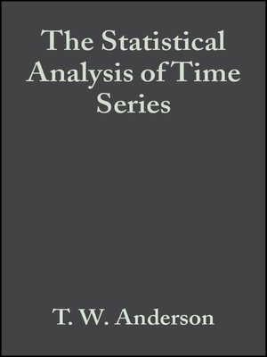 cover image of The Statistical Analysis of Time Series